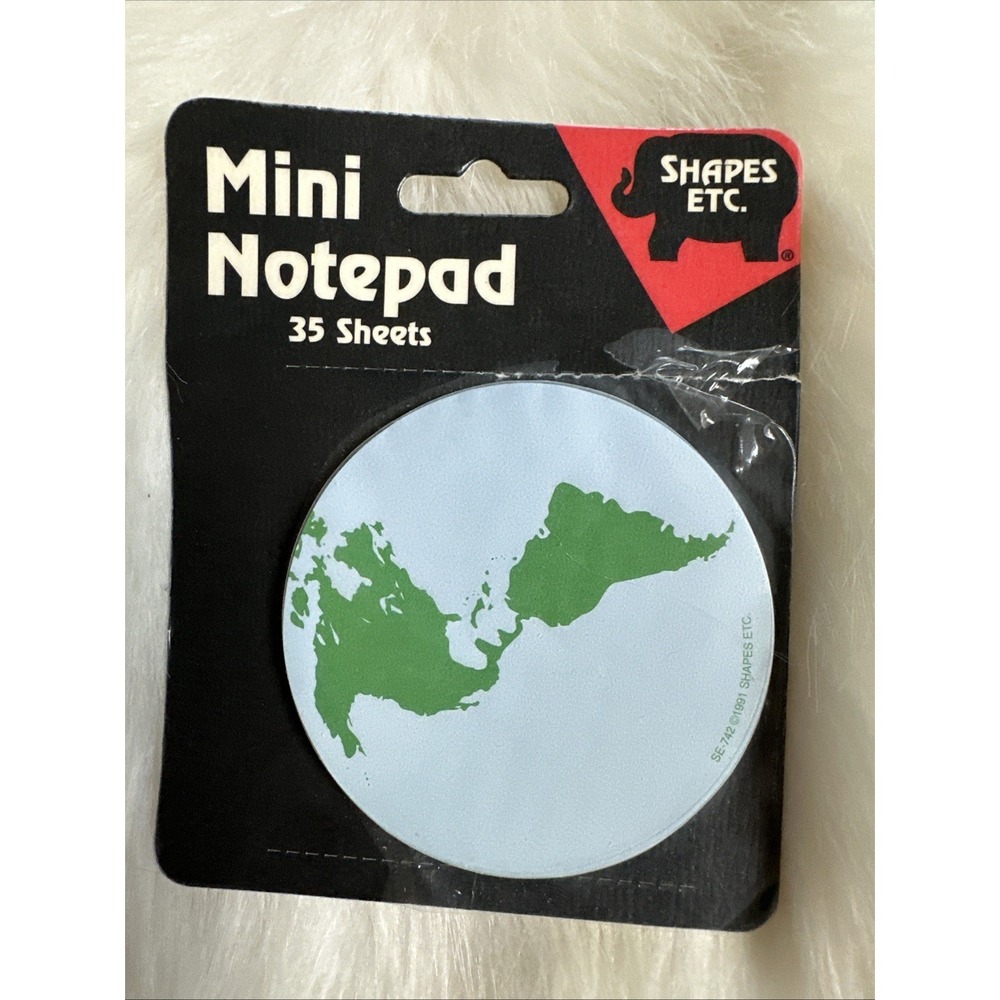 90s Vintage Shapes Etc Planet Earth Mini 35 Sheet Notepad Post It Note Paper Pad